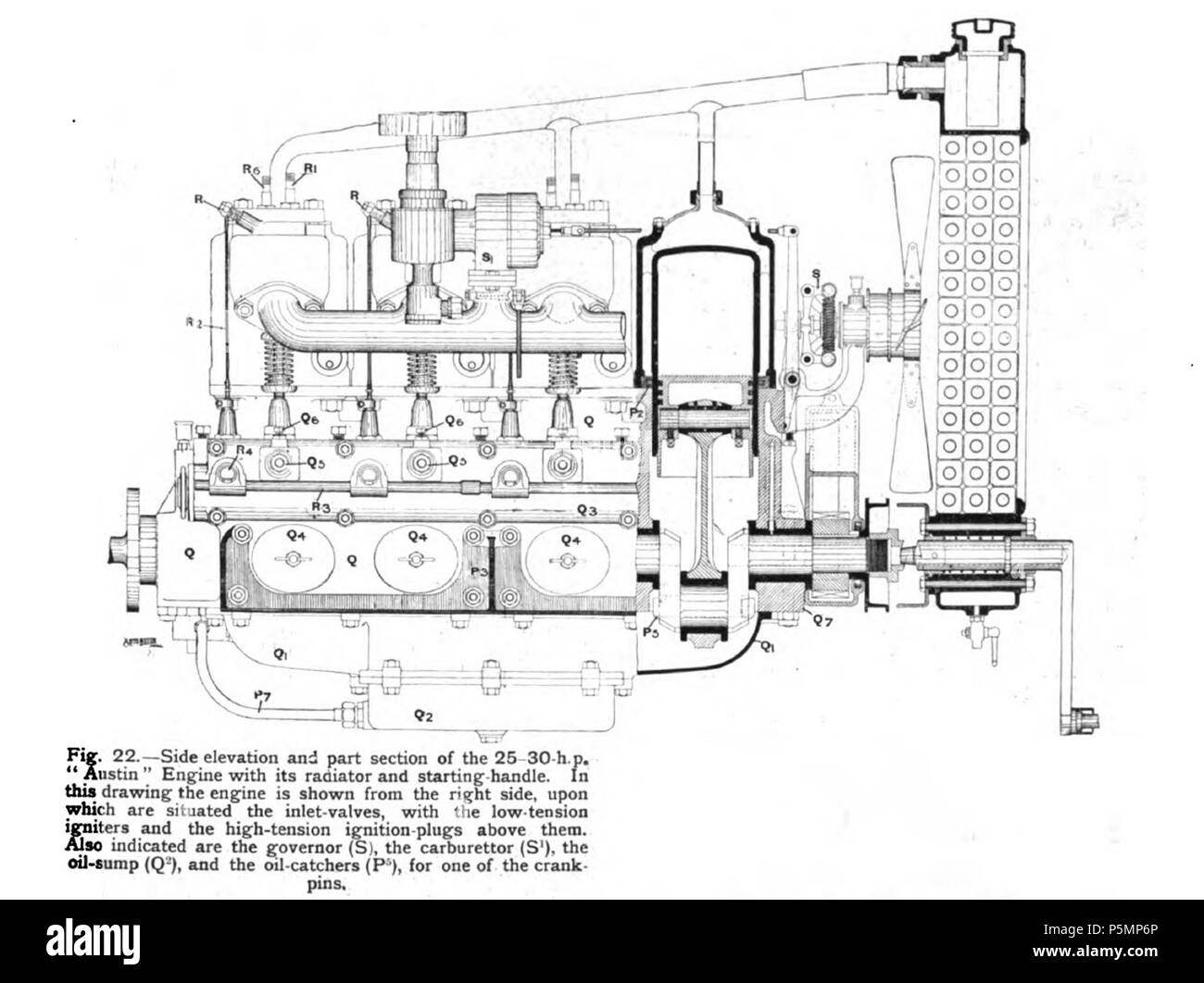 N/A. Anglais : 1906 Austin 25-30 vue côté moteur . 2 juin 1906. Inconnu 153 Austin 25-30 côté moteur Banque D'Images