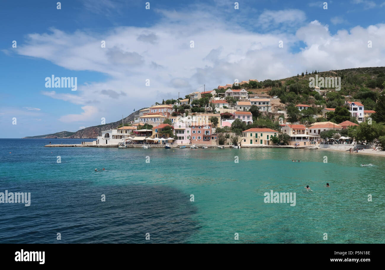 Village d'Assos à Kefalonia, Grèce Banque D'Images