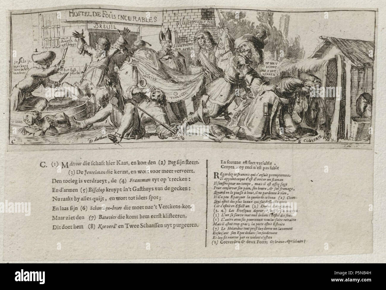 N/A. Grafik aus dem Klebeband Nr. der 18 Waldeckschen Hofbibliothek Fürstlich Arolsen Brochure zum wohl Holländischen Krieg C. Matroos schaft die hier Kaas . circa 1673. 139 Inconnu 18 0692 Arolsen Klebeband Banque D'Images