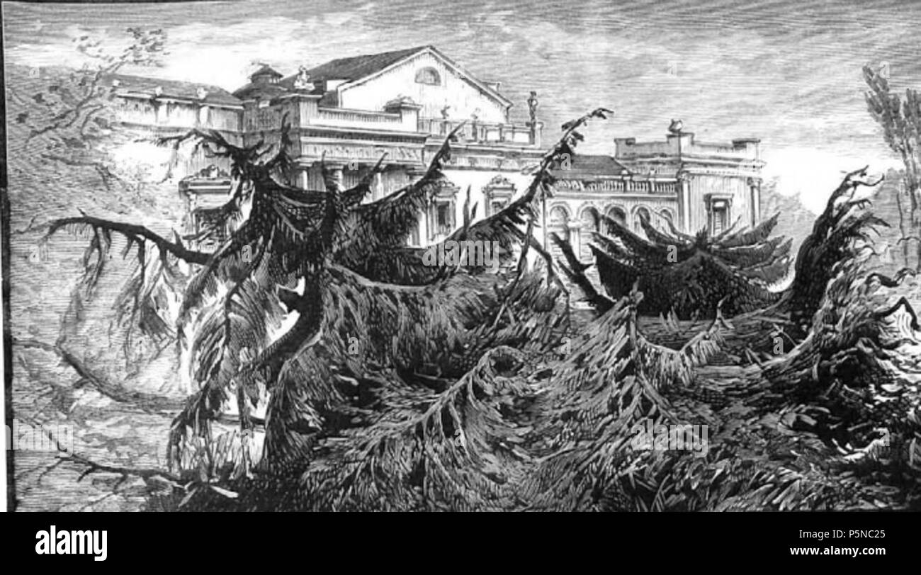 142 Aspecto del arbolado en la possession de Vista Alegre - José Riudavets - La Ilustración Española y Americana (22 mai 1886) Banque D'Images