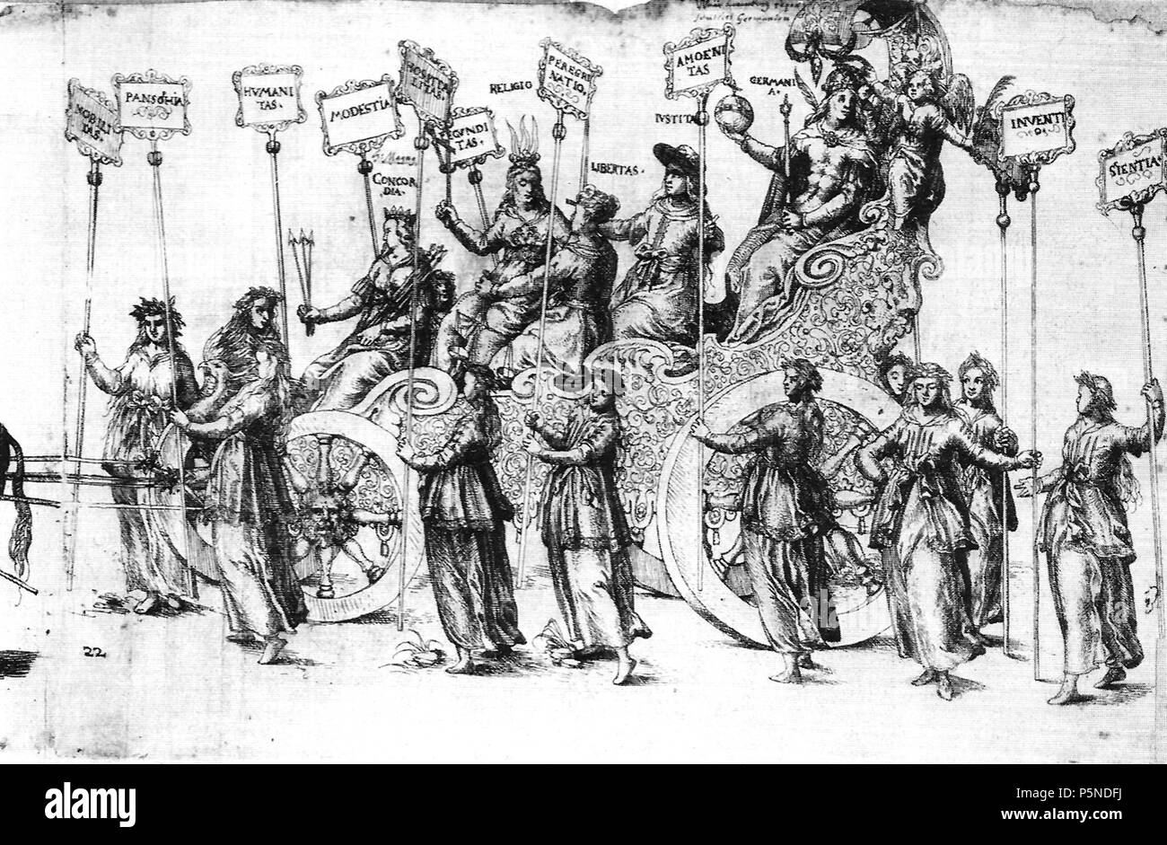 158 B - Küchler Wagen der Königin Germania. Aufzug des Herzogs Ludwig von Württemberg zum Friedr. Ringelrennen 1609 (RHW162) Banque D'Images