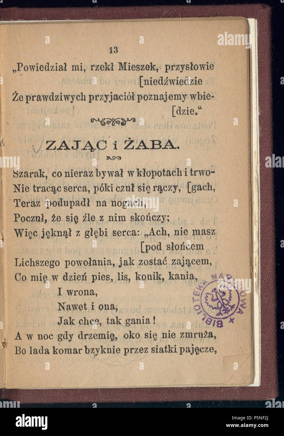 N/A. Bajki, wydanie T. H. Nasierowski . 1893. Adam Mickiewicz (1798-1855) Nom de naissance Autres noms : Bernard Adam Mickiewicz Belarusian-Lithuanian Description Professeur, poète, journaliste d'opinion, dramaturge, essayiste et traducteur Date de naissance/décès 24 Décembre 1798 26 novembre 1855 Lieu de naissance/mort Zavosse Istanbul 1818 1855 période de travail de contrôle d'autorité : Q79822:64009368 ISNI VIAF:0000 0001 2136 3458 RCAC:n80050378 ALN:35350725 MusicBrainz:9441fd78-1EA5-4f8b-9db3-b19f52632ffd Bajki WorldCat 163 (019) Adam Mickiewicz Banque D'Images