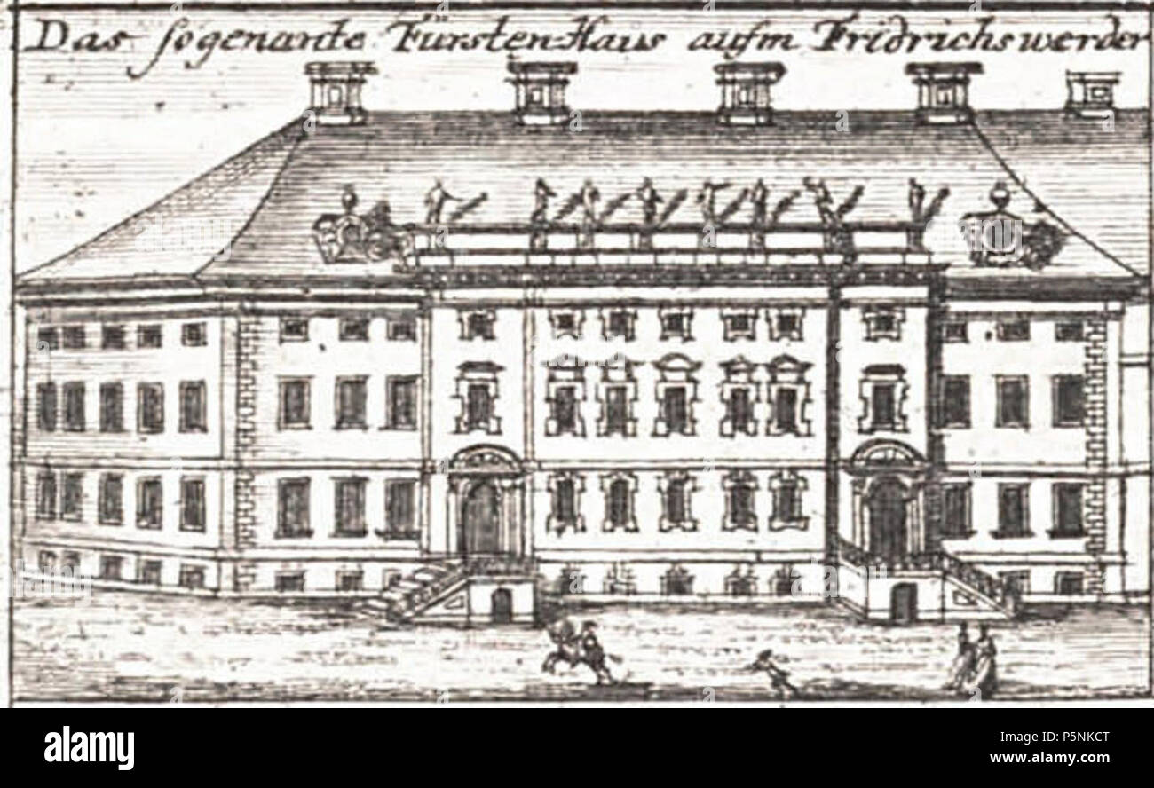 N/A. Deutsch : Ansicht des Berliner Fürstenhauses, 1757. 1757. Johann David Schleuen. 191 1757 Berlin Fuerstenhaus (Schleuen) Banque D'Images