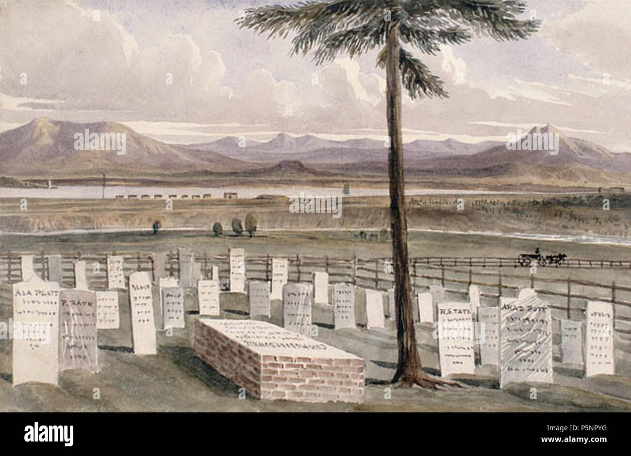 N/A. Anglais : casernes avec redoutes et Plattsburgh et Saranac River du Commodore Downie's Tomb, Aquarelle et crayon sur papier vélin, 26,500 x 16,700 cm English : Casernes et redoutes à Plattsburgh, au bord de la rivière Saranac, vues de la tombe du commodore Downie, aquarelle sur crayon sur papier vélin, 26,500 x 16,700 cm . 30 mars 1840. Philip John Bainbridge 172 casernes avec redoutes et Plattsburgh et Saranac River du Commodore Downie's Tomb Banque D'Images N/A. Anglais : casernes avec redoutes et Plattsburgh et Saranac River du Commodore Downie's Tomb, Aquarelle et crayon sur papier vélin, 26,500 x 16,700 cm English : Casernes et redoutes à Plattsburgh, au bord de la rivière Saranac, vues de la tombe du commodore Downie, aquarelle sur crayon sur papier vélin, 26,500 x 16,700 cm . 30 mars 1840. Philip John Bainbridge 172 casernes avec redoutes et Plattsburgh et Saranac River du Commodore Downie's Tomb Banque D'Images