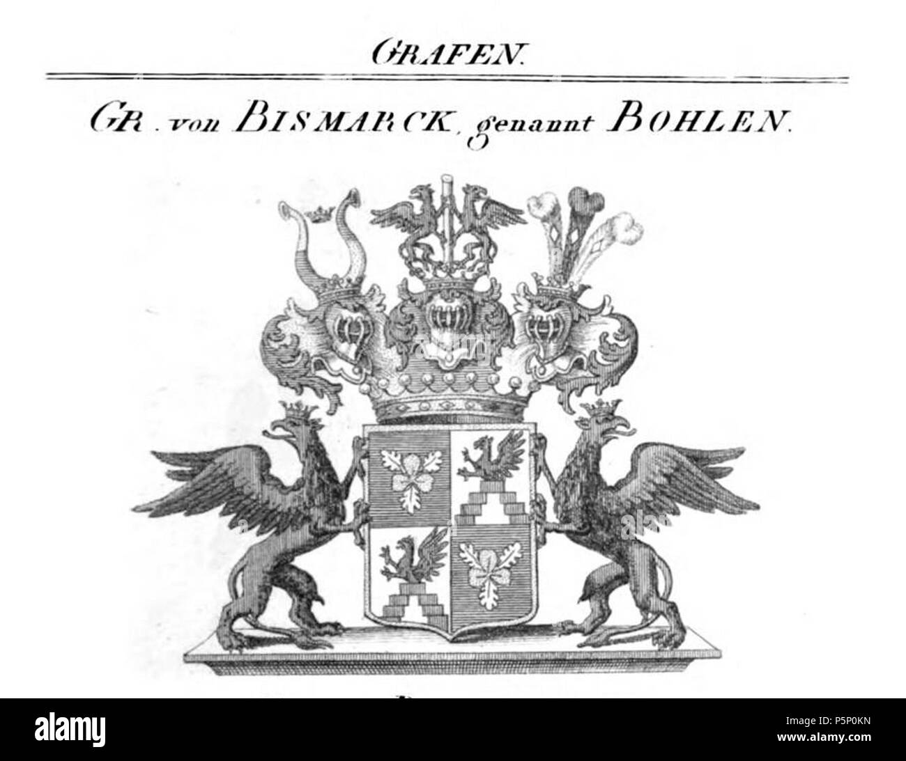 N/A. Wappen Bismarck Gen Bohlen - Tyroff HA.jpg . Entre 1846 et 1865. Inconnu 206 Tyroff Bismarck Gen Bohlen - HA Banque D'Images