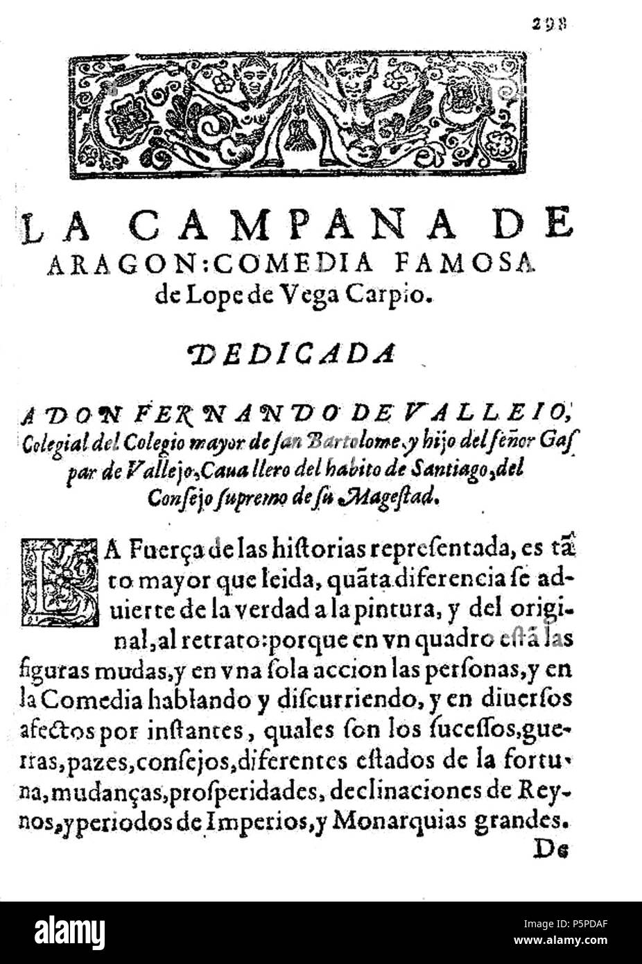 265 Campana de Aragón de Lope de Vega Banque D'Images