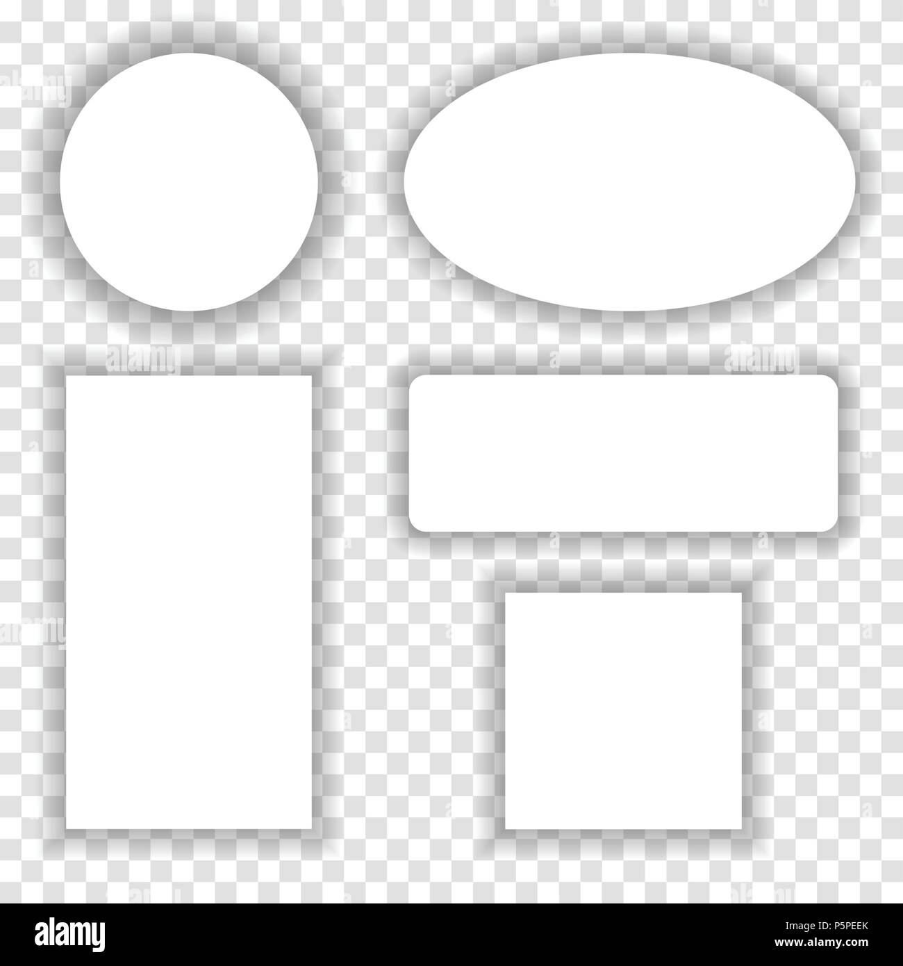 Papier blanc avec ombre sur fond transparent à damiers. Conception du modèle vectoriel Illustration de Vecteur