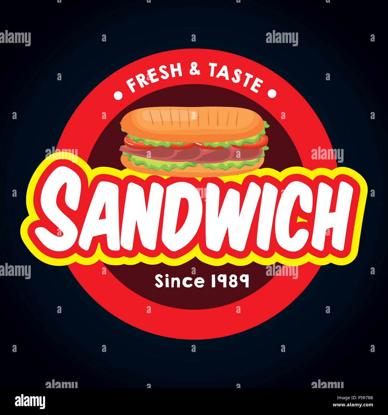Délicieux sandwich restauration rapide Illustration de Vecteur