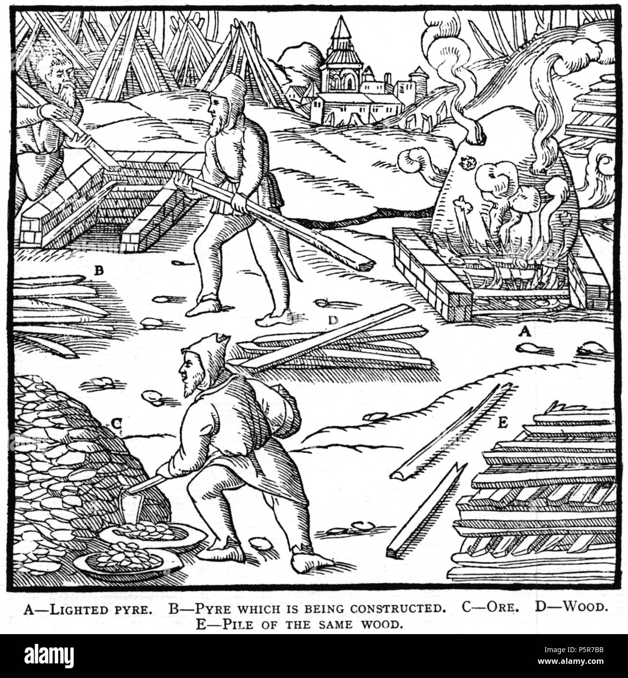 N/A. Illustration à partir de la gravure sur bois De re metallica de Georgius Agricola. C'est un 300dpi numérisation à partir de l'édition Dover 1950 de la Hoover 1913 Traduction de la référence 1556. Le Dover edition est légèrement plus petit que le format affiche Hoover (qui est un livre rare). Les gravures sur bois ont été recréés pour l'impression de 1913. Les noms de fichiers (à l'exception de la page de titre) indiquent le chapitre (2, 3, 5, etc.), suivie par le numéro séquentiel de l'illustration. 2 mai 2005, 07:13:38. TCO (talk) 223 Livre8-7 Banque D'Images