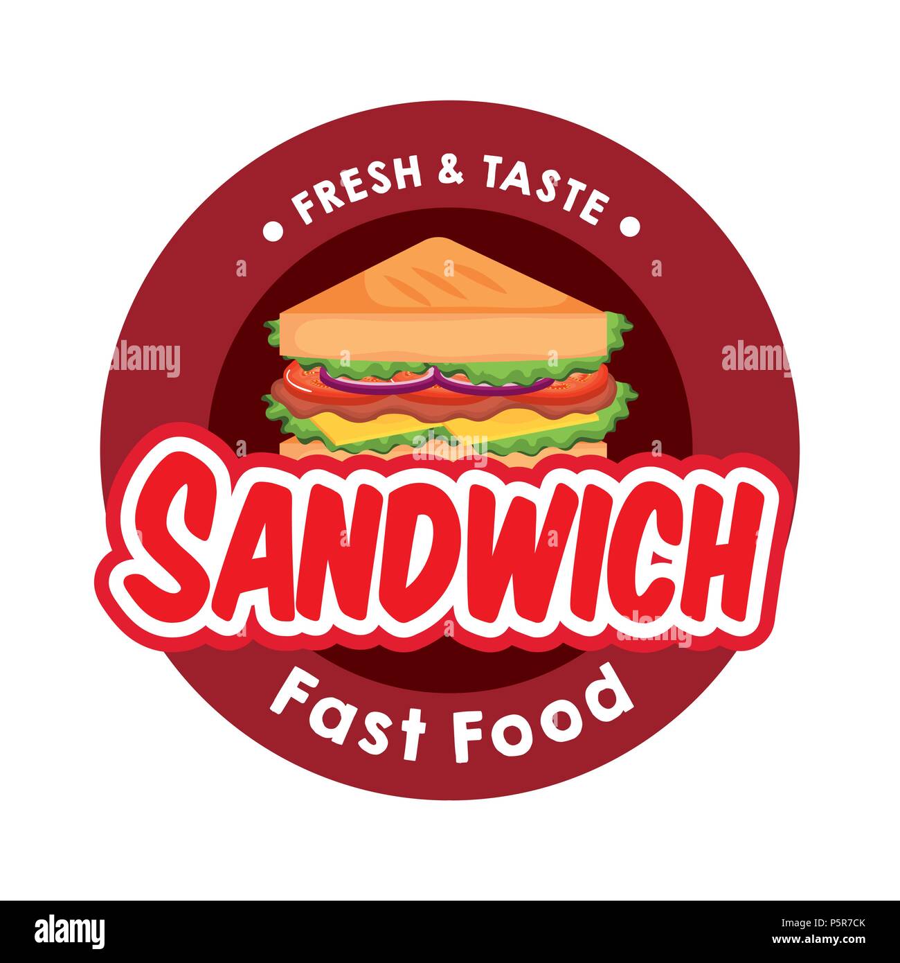 Délicieux sandwich restauration rapide Illustration de Vecteur