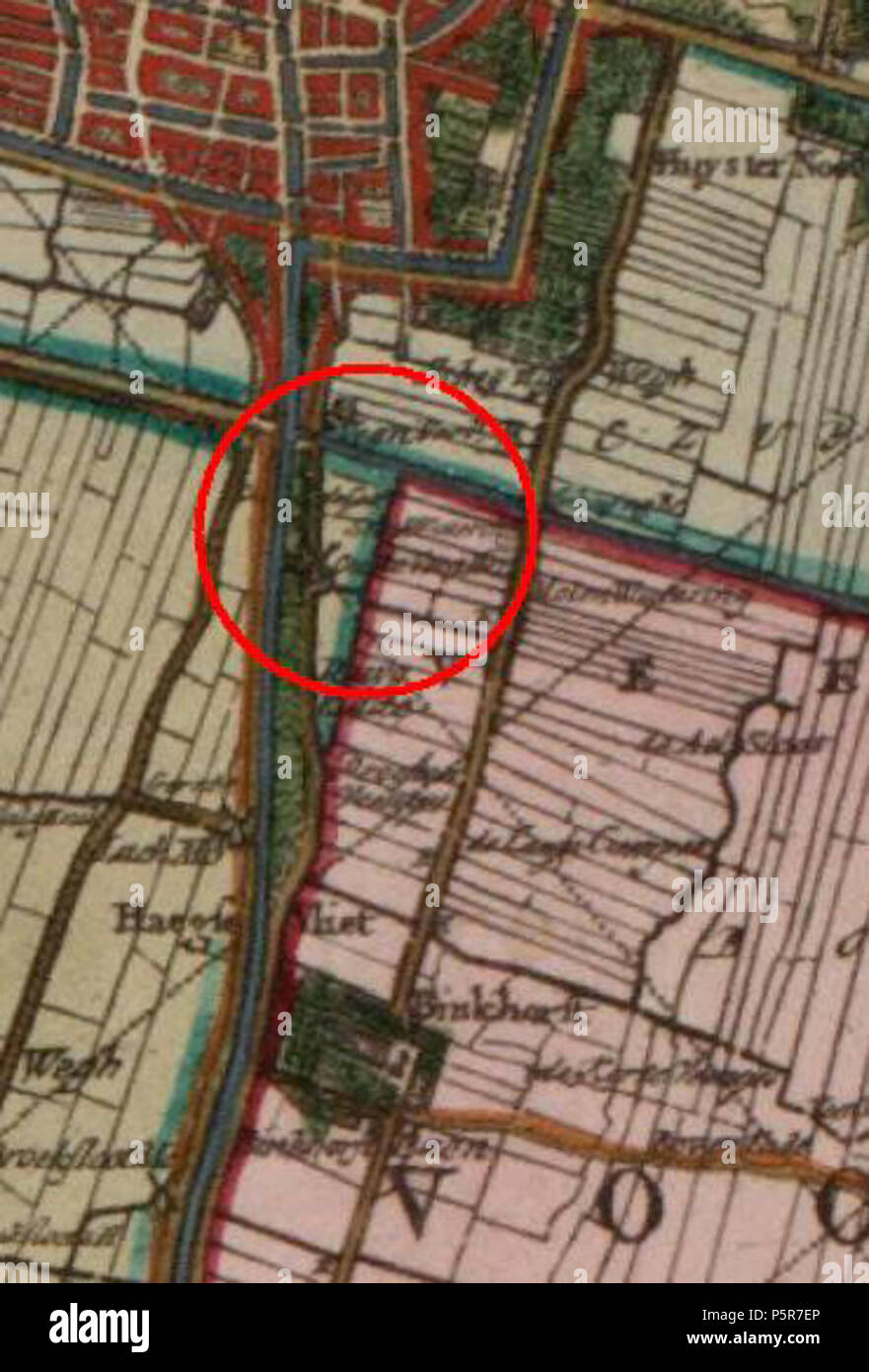 N/A. Dans Broekslootmolen de Noordpolder, Rijswijk . 1712. Van Uitsnede tHooge heemraedschap : 'van Delflant Kruikius / volgens ordre porte ; [dans kaart gebracht door N. J. Kruikius en] ; L. van Doesburch Anse, T., Jac. et Joan. Lettres, in P. Ruyter, sculptures sur Delft : [s.n.], 1712 224 1712 Boontjesmolen Banque D'Images