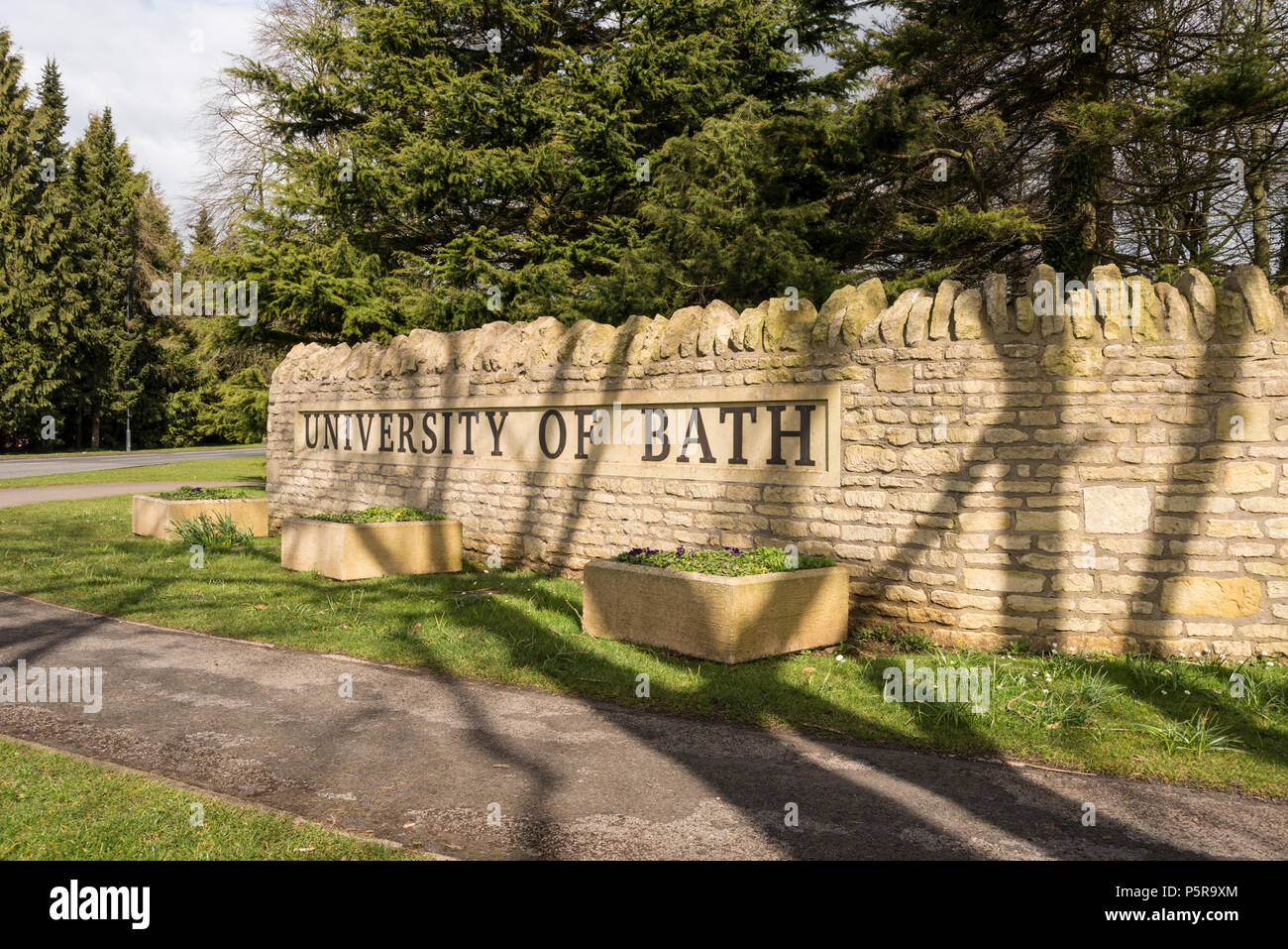 Université de Bath panneau à l'entrée de Claverton Down campus, Somerset, UK Banque D'Images