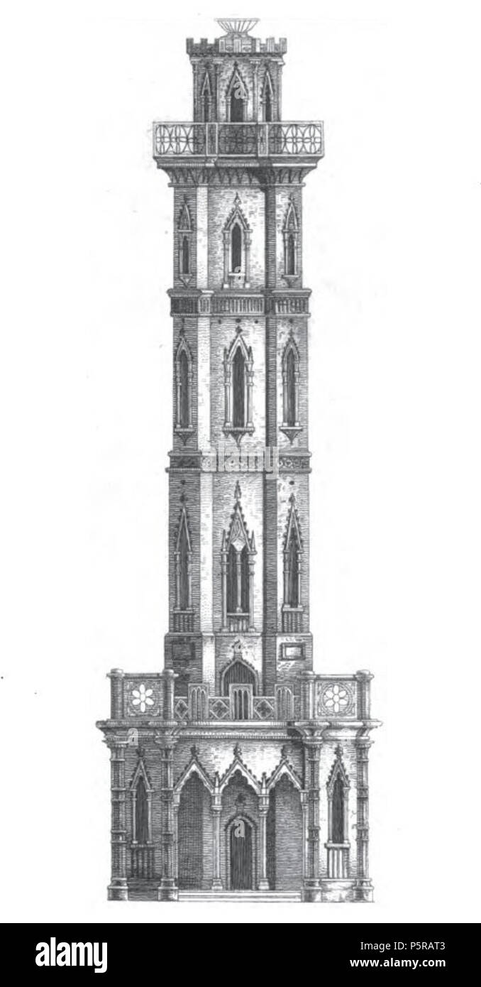 N/A. Anglais : Dessin d'Brizlee Tower, Alnwick, Northumberland . 1822. Pas de fiche sur l'auteur. Publié par W. Davison, 1822 Brizlee 238 Tower le dessin des lignes Banque D'Images