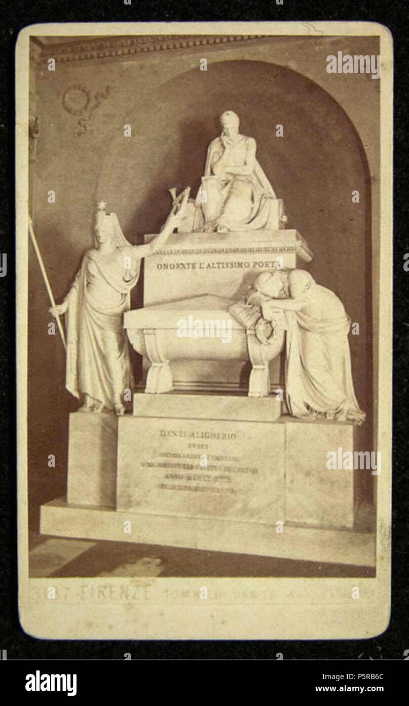 N/A. Italiano : Giacomo Brogi (1822-1881) - 'Firenze - Tomba di Dante" (en realtà è il cenotafio, à Santa Croce). Numéro de catalogue : 3187. Anglais : Giacomo Brogi (1822-1881) - 'Florence. La tombe de Dante'. Catalogue #  3187. (En fait, c'est un cénotaphe, à Santa Croce). . Avant 1881. Giacomo Brogi (1822-1881) 239 Brogi, Giacomo (1822-1881) - n. 3187 - Firenze - Tomba di Dante Banque D'Images