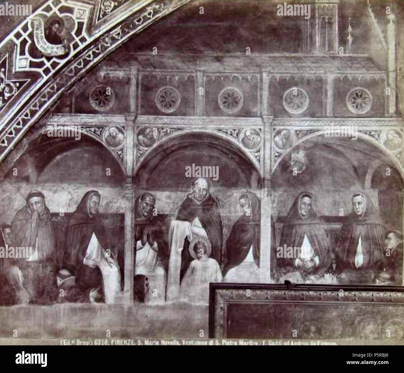 N/A. English : Photo N° 6716 de Giacomo Brogi (1822-1881) : église Santa Maria Novella à Florence : Arrivo Dell Urna di S. Pietro Martire - Taddeo Gaddi et Andrea di Bonaiuto dit Andrea da Firenze. Italiano : Giacomo Brogi (1822-1881), 'Firenze - Chiesa di S. M. Novella. Arrivo Dell urna di S. Pietro Martire - Taddeo Gaddi e Andrea da Firenze'. Numéro de catalogue : 6716. Anglais : Giacomo Brogi (1822-1881), 'Florence - Église de Santa Maria Novella. Vestition de Pierre de Vérone, par Taddeo Gaddi et Andrea da Firenze'. Catalogue #  6716. . Années 1870. Giacomo Brogi (1822-1881) Description c Italien Banque D'Images