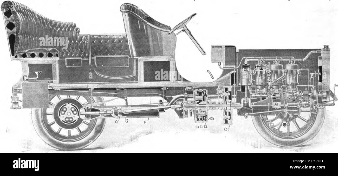 N/A. Anglais : 1905 Cadillac Model D cross-section . 14 avril 1906. Inconnu 262 30-40 Cadillac 19060414 Banque D'Images