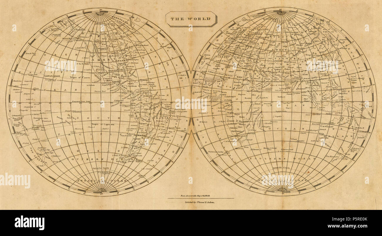 N/A. Editeur : Boston : Thomas & Andrews cm Hauteur : 21 cm Largeur : 39 Échelle 1 : 130 000 000 . 1812. Lewis, Samuel (1753/1754-1822) Aaron Arrowsmith (1750-1823) Description La cartographe et éditeur Date de naissance/décès 14 Juillet 1750 28 avril 1823 Lieu de naissance/décès London London Authority control : Q301678 VIAF:18101110 ISNI:0000 0001 1041 9954 RCAC:n:NLA85137168 36515102 Bibliothèque ouverte:OL4271859A 140 WorldCat Arrowsmith's carte du monde (1812) Banque D'Images