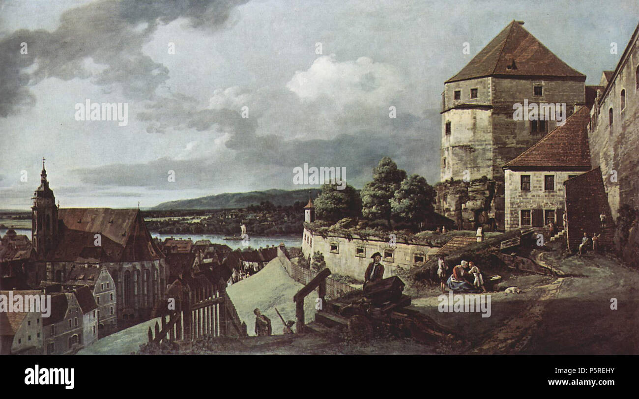 Deutsch : Ansicht von Pirna, Pirna, von der Festung Sonnenstein aus gesehen entre 1753 et 1755. N/A 266 Canaletto (I) 025 Banque D'Images
