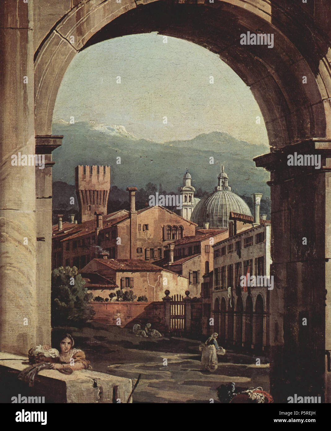 Allemand : Capriccio Romano, und Stadttor Wehrturm . détail . 1742-1747. N/A 266 Canaletto (I) 043 Banque D'Images