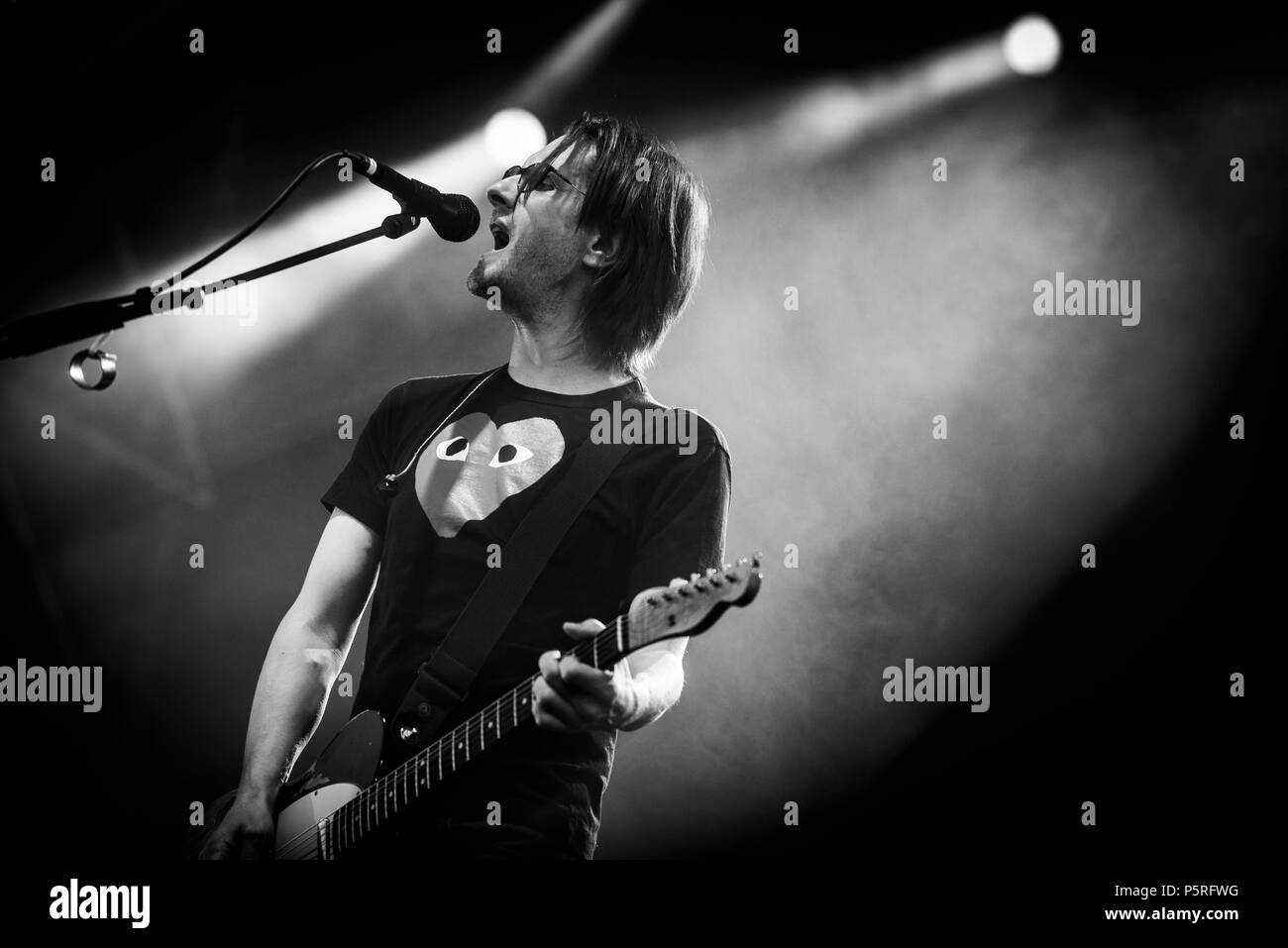 Steven Wilson (Porcupine Tree, Blackfield) effectue au Sonic Rock Park en Nichelino. (Photo par Alberto Gandolfo / Pacific Press) Banque D'Images