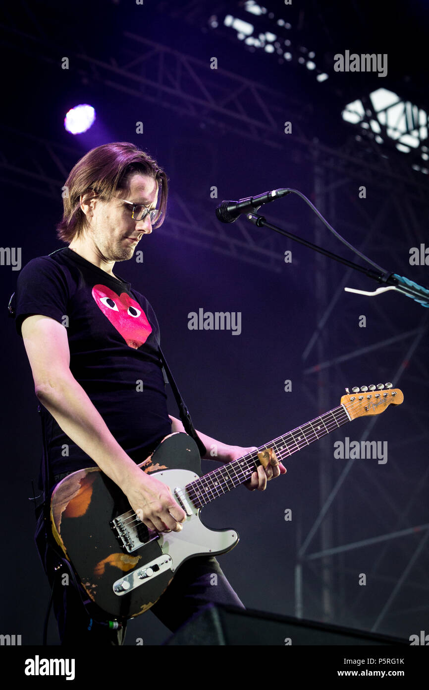 Turin, Italie. 26 Juin, 2018. Steven Wilson, l'homme à l'avant de Porcupine Tree, effectue à Turin à Sonic Stupinigi Park Crédit : Corrado Iorfida/Pacific Press/Alamy Live News Banque D'Images