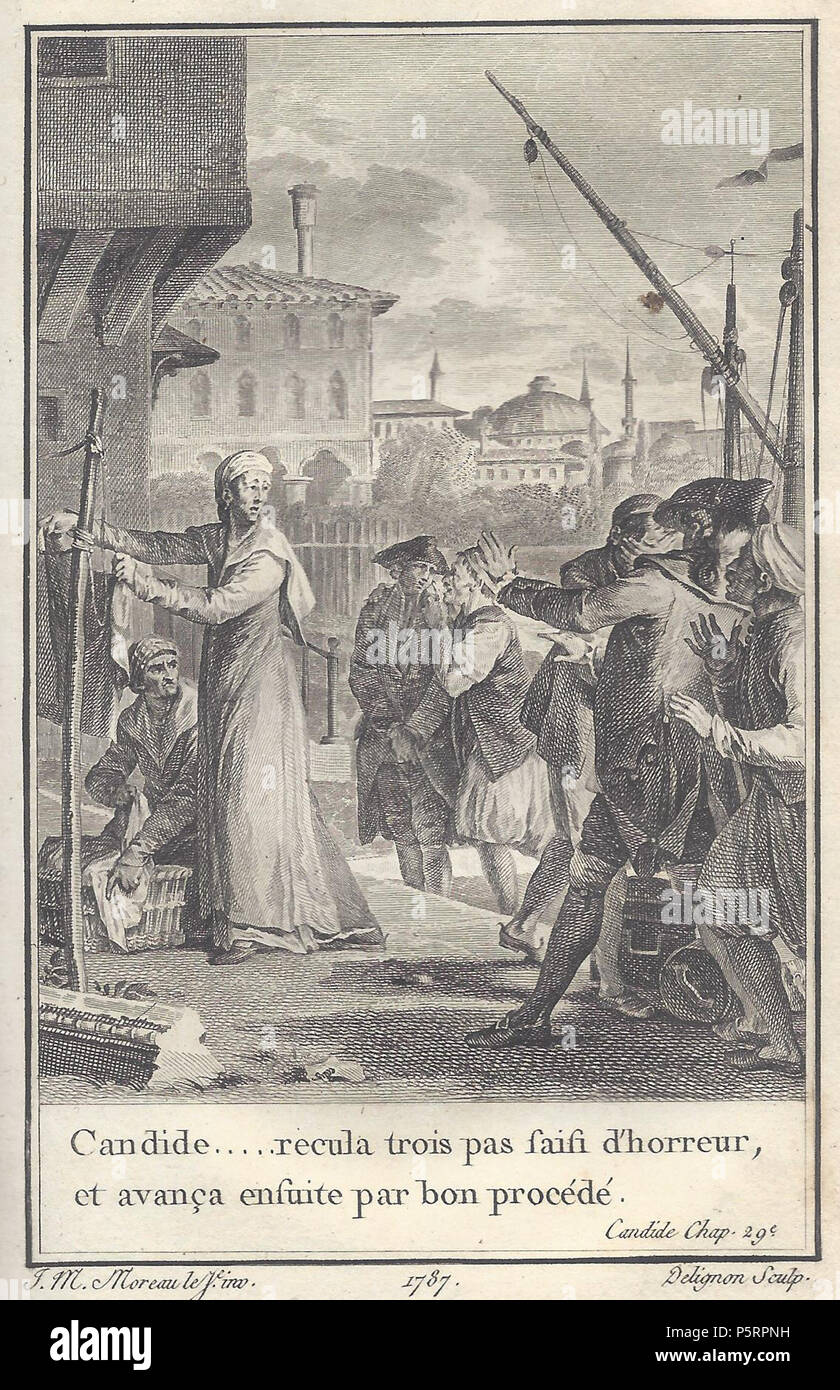 N/A. Deutsch : Jean-Michel Moreau : Illustration Chapitre 29 Candide Novelle der für die Ausgabe der Gesamtwerke Voltaires Kehl, 1787 . 1787. Jean-Michel Moreau, Zeichner ; Jean-Louis Delignon Stecher, Candide 267 Moreau un IV Banque D'Images