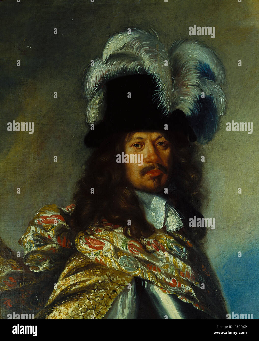 . Remarque : à des fins documentaires la description originale a été conservé. Corrections des faits et d'autres descriptions sont encouragés séparément de la description initiale. Carl Gustaf Wrangel Nyckelord : Homme Fjädrar Herrmode,,, Wrangel, Meshuggah, Föremålsbild Stormaktstiden, 1650, 1860-1869, 1600--tal. Porträtt, man . Personne illustrée : Carl Gustaf Wrangel på svenska : Oljemålning rentouillerad , duk- eller på 1700-1800 1860-1869. Baksidan på svart med färg : E en 2 PSN. På vit etikett nedtill t.v. en vertu de ramen, skrivet med svart bläck : 'Grefve Carl Gustaf Wrangel Ina Svea Rikes'. ca 1830. Ram Banque D'Images