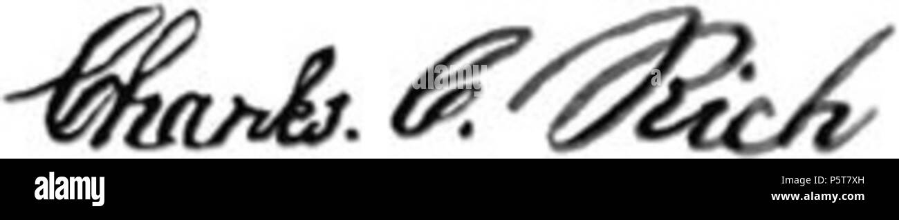 N/A. Anglais : Signature de Charles C. Rich, un leader dans le mouvement des Saints des Derniers Jours et apôtre de l'Église de Jésus-Christ des Saints des Derniers Jours) . Avant le 17 novembre, 1883 la mort. Charles C. Rich 325 Charles C. Rich signature Banque D'Images