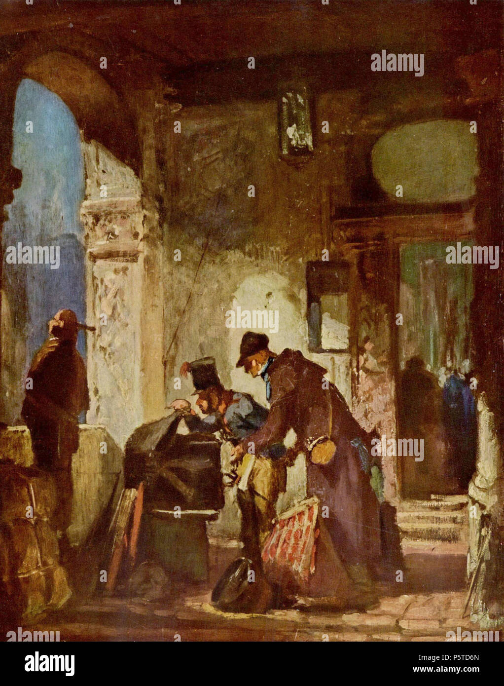 Allemand : Zollrevision (Päpstliche Zollwache) vers 1880. N/A 274 073 Carl Spitzweg Banque D'Images