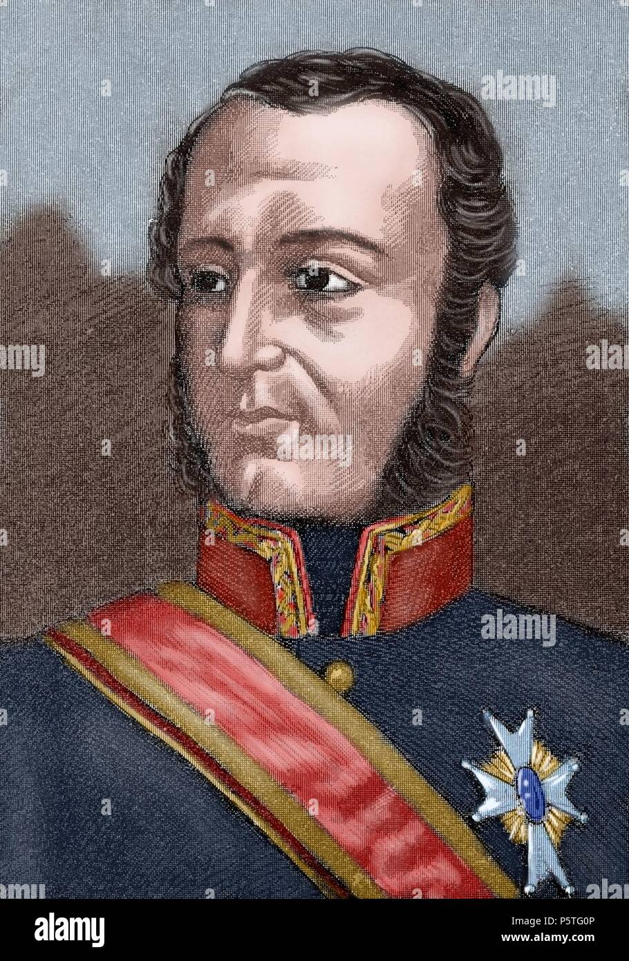 Joaquin Blake Joyes (1759-1827). Militaire espagnol. Président du Conseil de Régence d'Espagne et des Indes (1810-1811) et Chef du personnel. Gravure en couleur. Banque D'Images