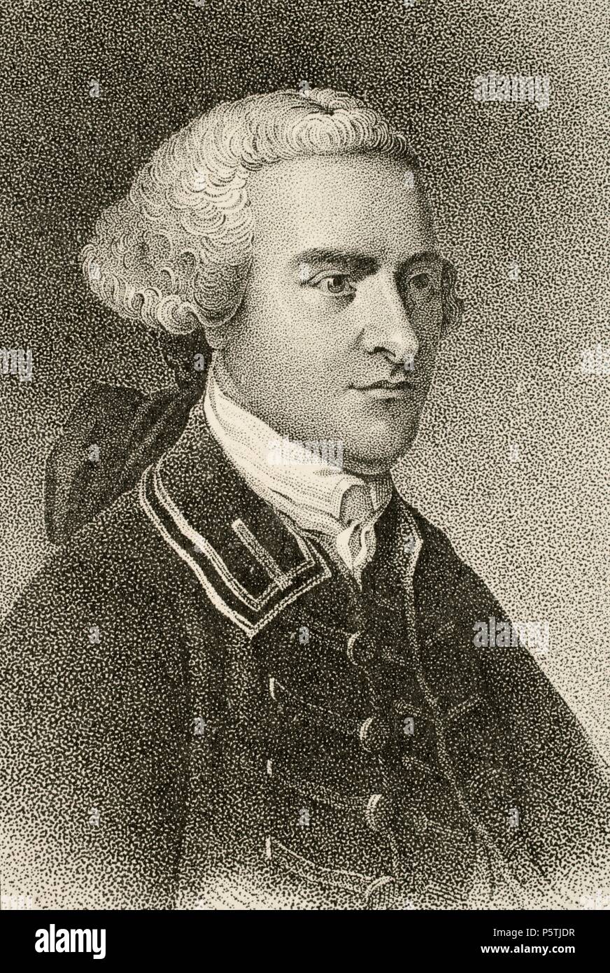 John Hancock (1737-1793). Est marchand, homme d'État, et d'éminents patriote de la Révolution américaine. Il a été président du Second Congrès continental et a été le premier et le troisième Gouverneur du Commonwealth du Massachusetts. Gravure de Copley. La Révolution américaine. Banque D'Images