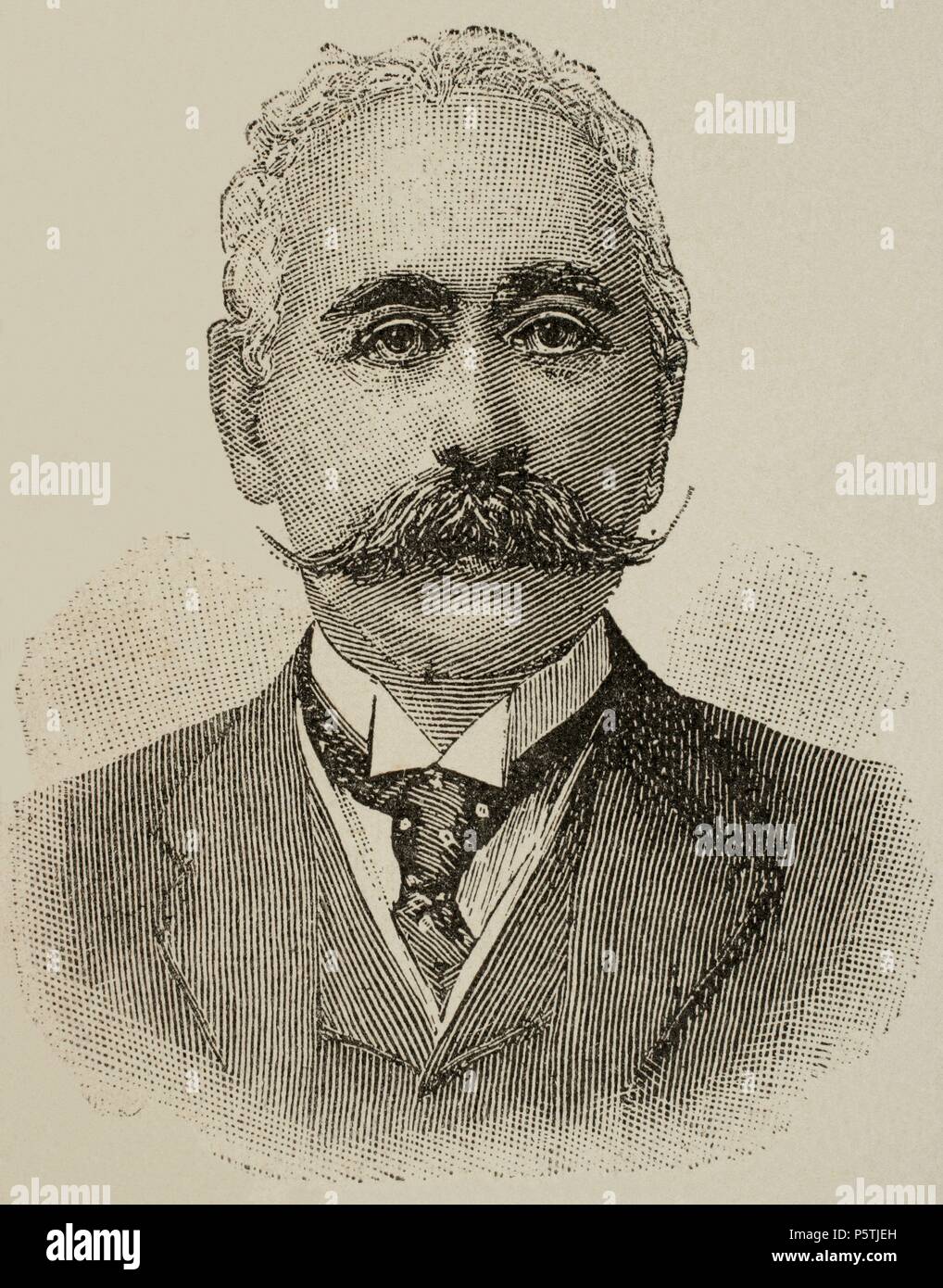 Maurice de Hirsch (1831 ð 1896). Était un philanthrope Germano qui ont mis en place les fondations de bienfaisance pour promouvoir l'éducation juive et de l'amélioration du sort des Juifs européens opprimés. Il fut le fondateur de la Jewish Colonization Association. La gravure. L'illustration artistique, 1896. Banque D'Images