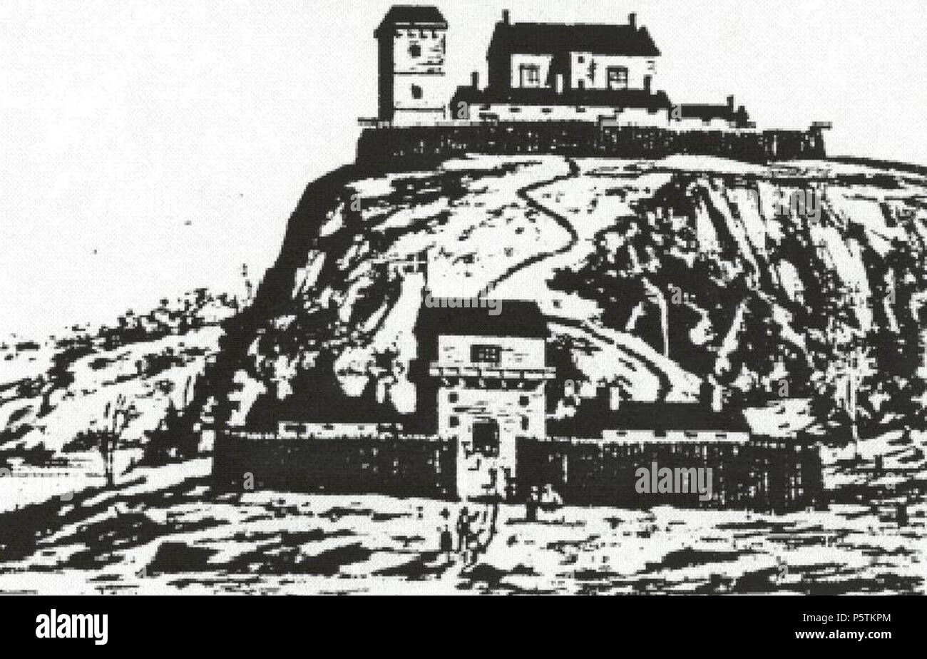 N/A. English : Iconographie représentant le Fort Trempealeau situé en Nouvelle-France en 1732. 24 août 2013, 09:49:35. L'Inconnu, dessin crayon réalisée en 1542 330 Charlesbourg-Royal Banque D'Images