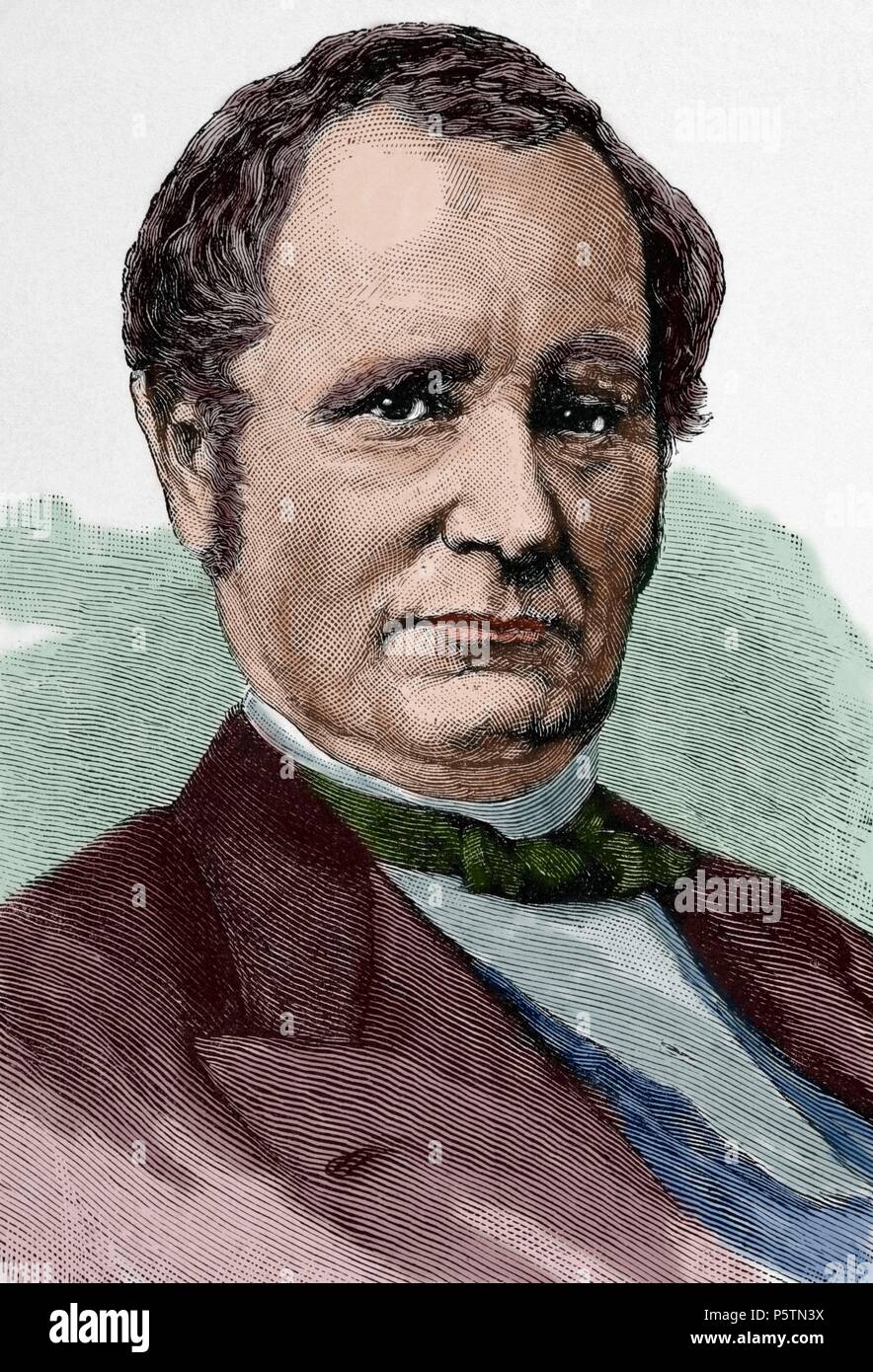 Thomas Andrews Hendricks (1819-1885). Homme politique américain. 21e Vice-président des États-Unis. Dans la gravure illustration artistique, 1884. De couleur. Banque D'Images