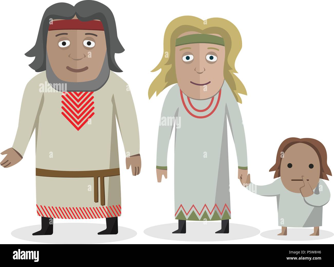 Les Slaves. Les gens en costume national. Les vêtements nationaux. Vector illustration. Illustration de Vecteur