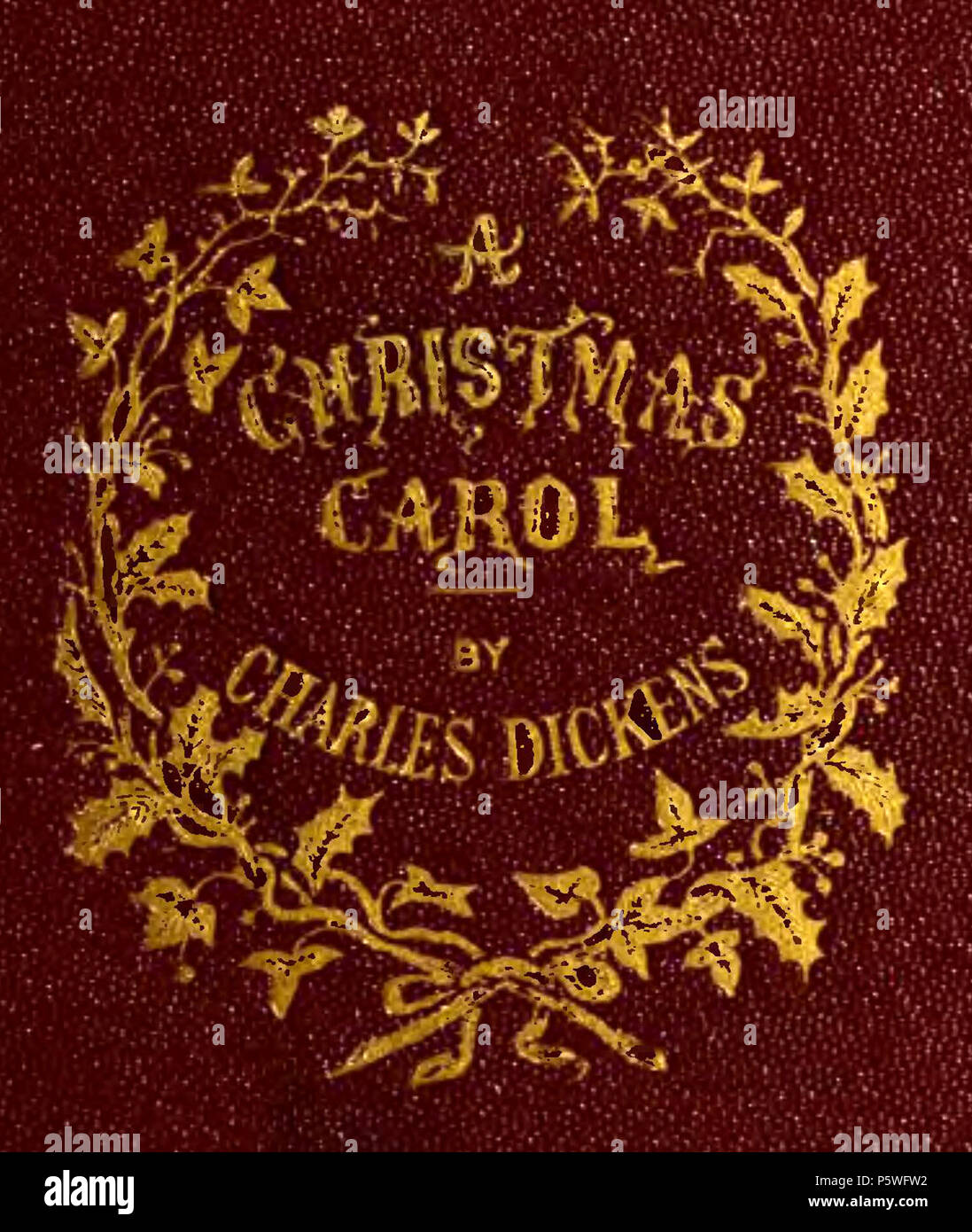 N/A. Anglais : à partir d'un conte de Noël de Charles Dickens . 1843. w:John Leech 345 Christmascarolfacsimile1843 -- Cover Banque D'Images