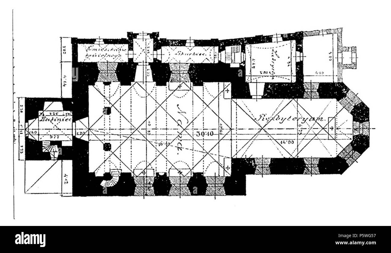 N/A.  : ( ) . (1837-1898) . Entre 1889 et 1893. Julian Zachariewicz (1837-1898) 346 de l'église Notre-Dame de la neige à Lviv (plan) Banque D'Images