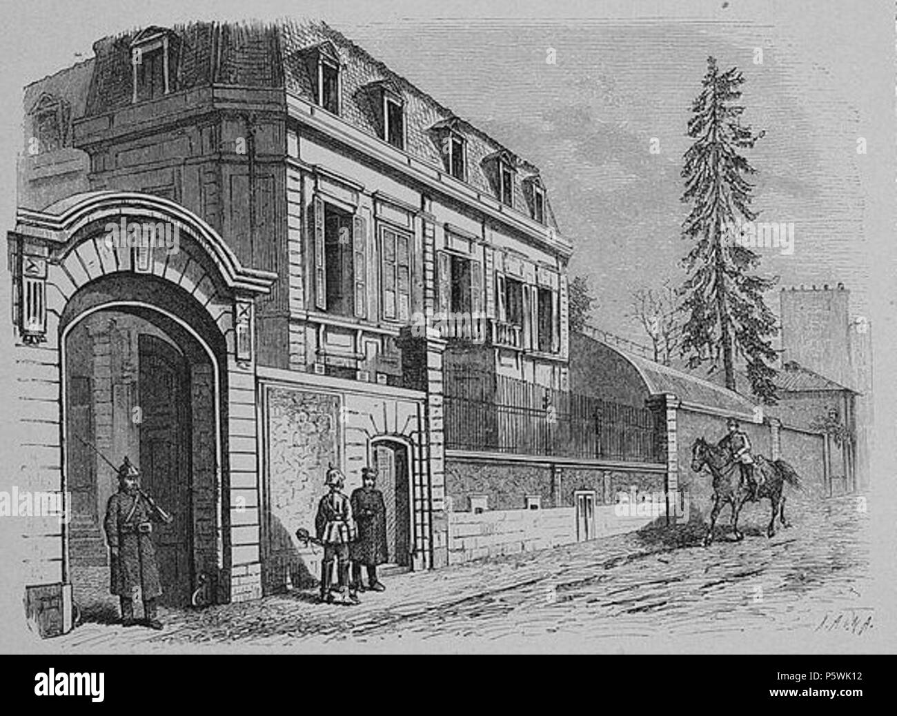 N/A. Deutsch : Das Haus der Madame Jeffé à Versailles, Bismarck Wohnung. 1878. Moritz Busch 452 Die Gartenlaube (1878) b 067 Banque D'Images