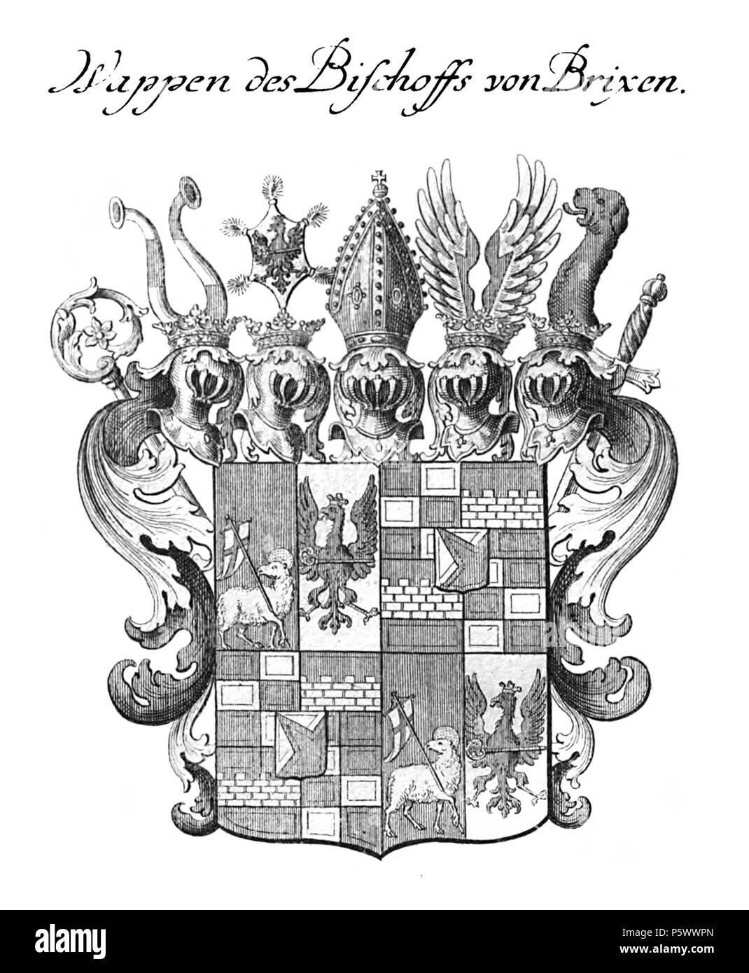 356 COA Kaspar Ignaz Graf Künigl Bischof v Brixen 1731 Banque D'Images