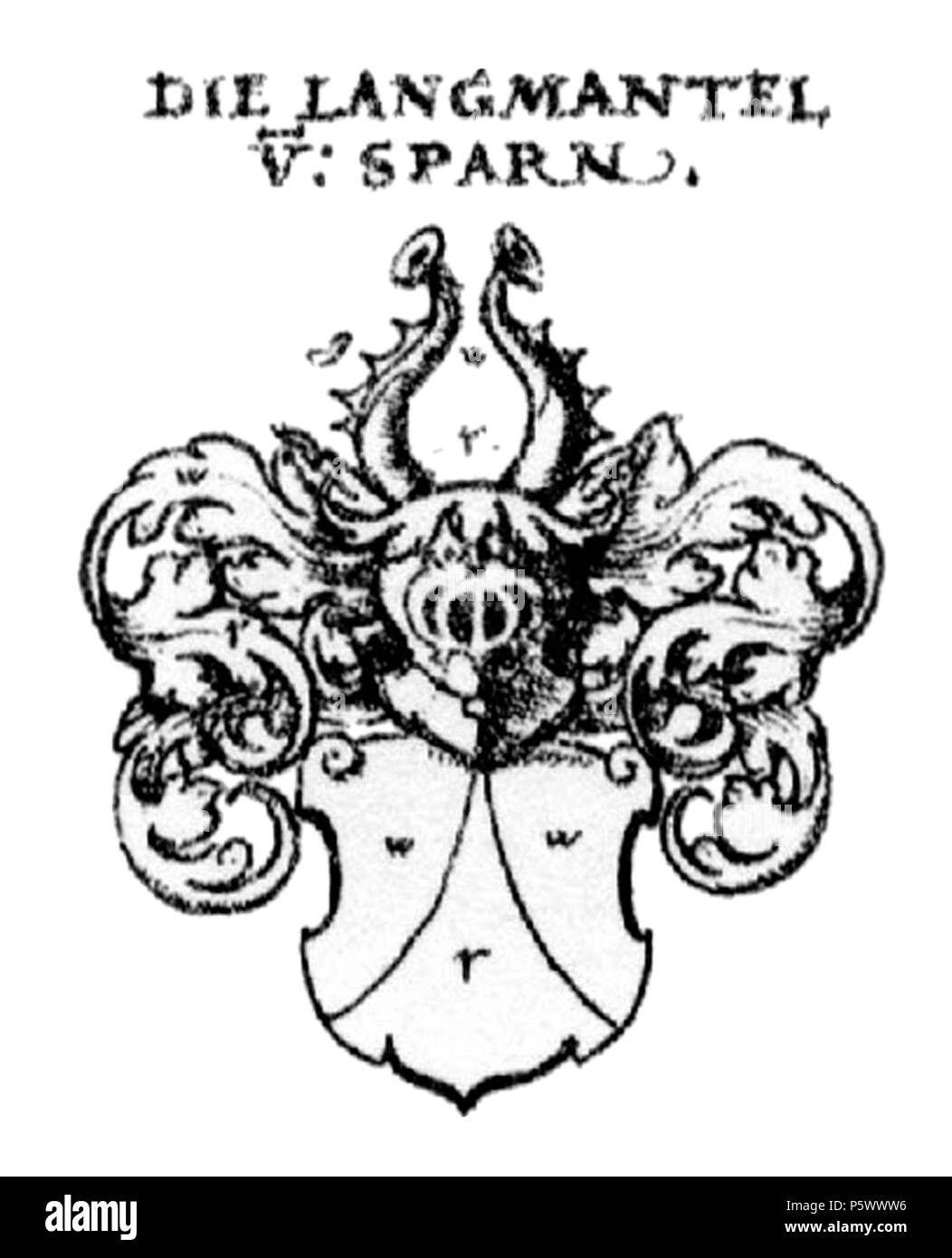 356 COA Langmantel v Sparn sw Banque D'Images