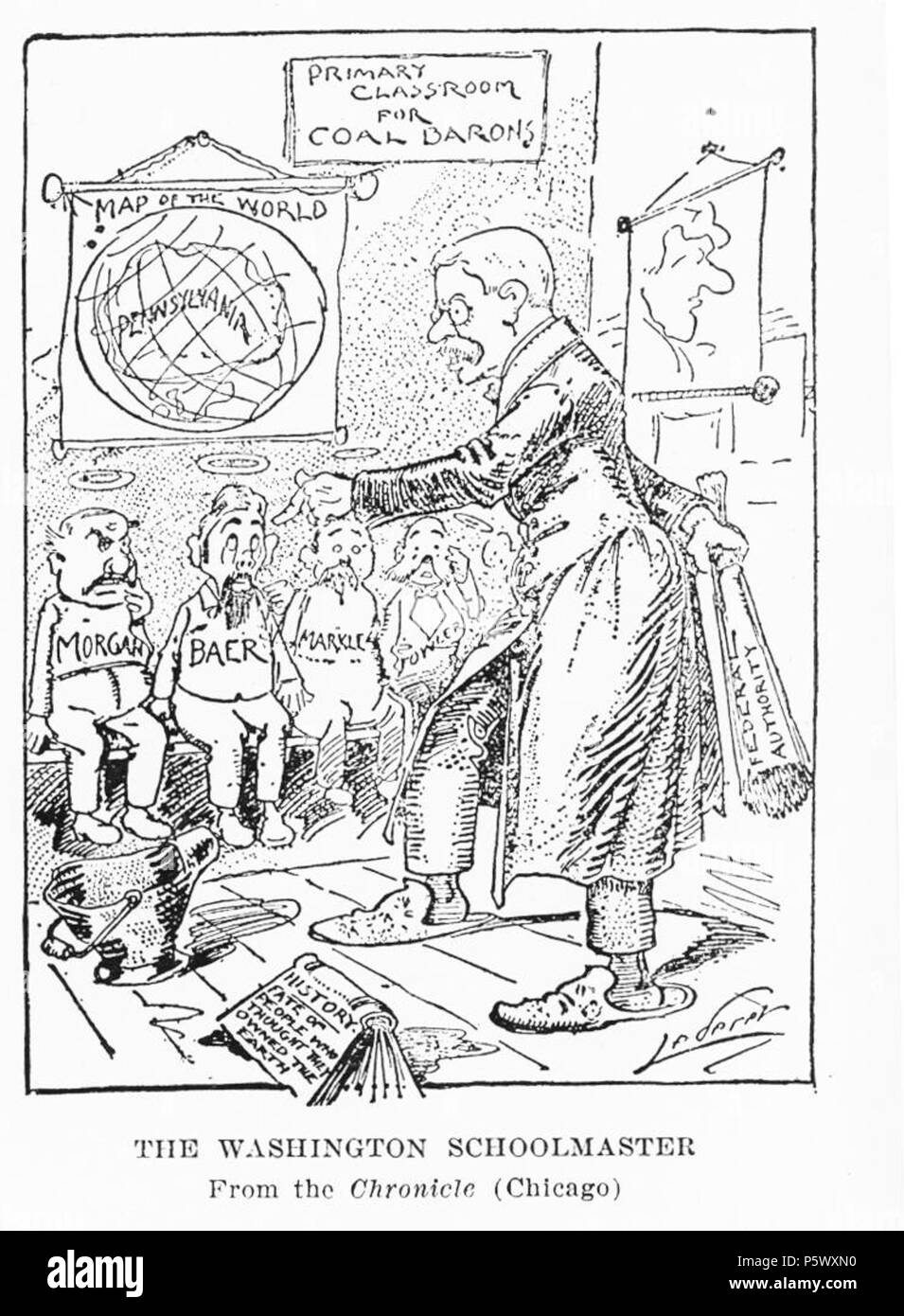 N A English Le Maitre De Washington Une Caricature Sur La Greve Du Charbon De 1902