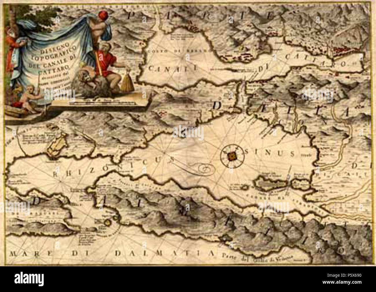 N/A. Deutsch : Disegno topografico del canale di Cattaro Venezia, 1688 . 1688. Inconnu 381 Coronelli Banque D'Images