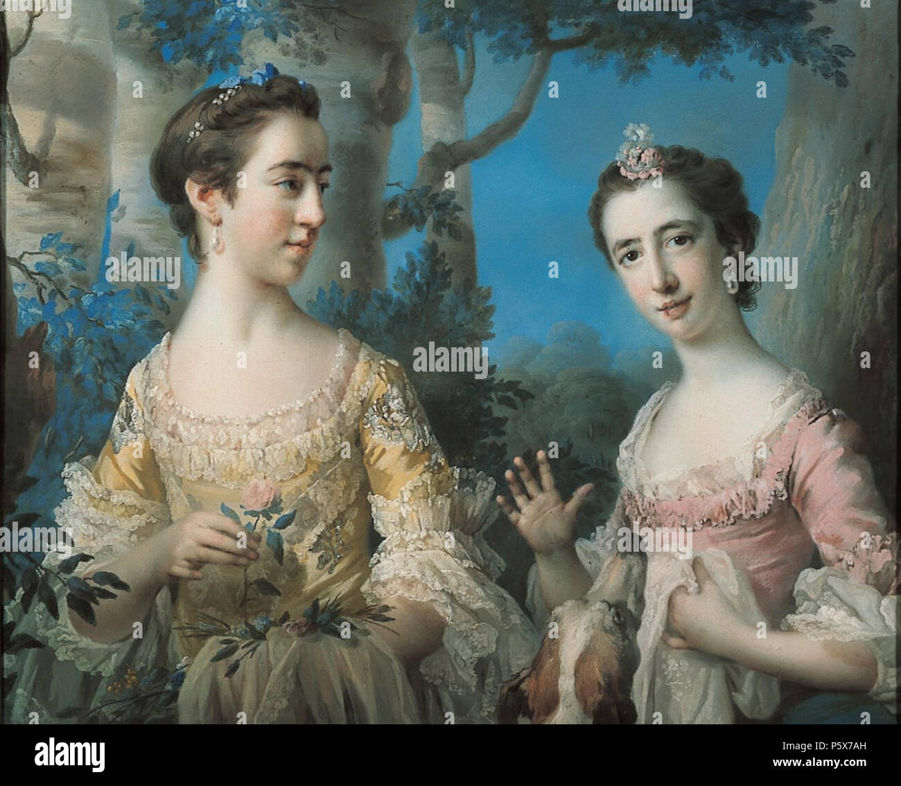 N/A. Anglais : Double portrait de Francis Cotes, 1757, pastel sur papier vergé bleu monté sur toile, 27 × 33 1/16 in. (68,6 × 83,9 cm.), Speed Art Museum . 1757. N/A 383 Double portrait de Francis Cotes, pastel, Speed Art Museum Banque D'Images