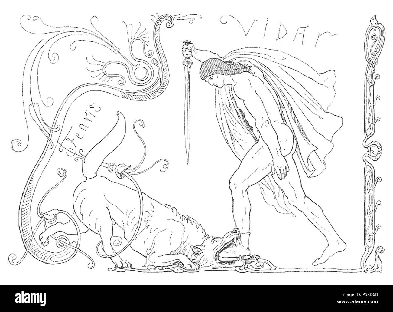 552 Fenrir et par Lorenz Frølich Víðarr Banque D'Images