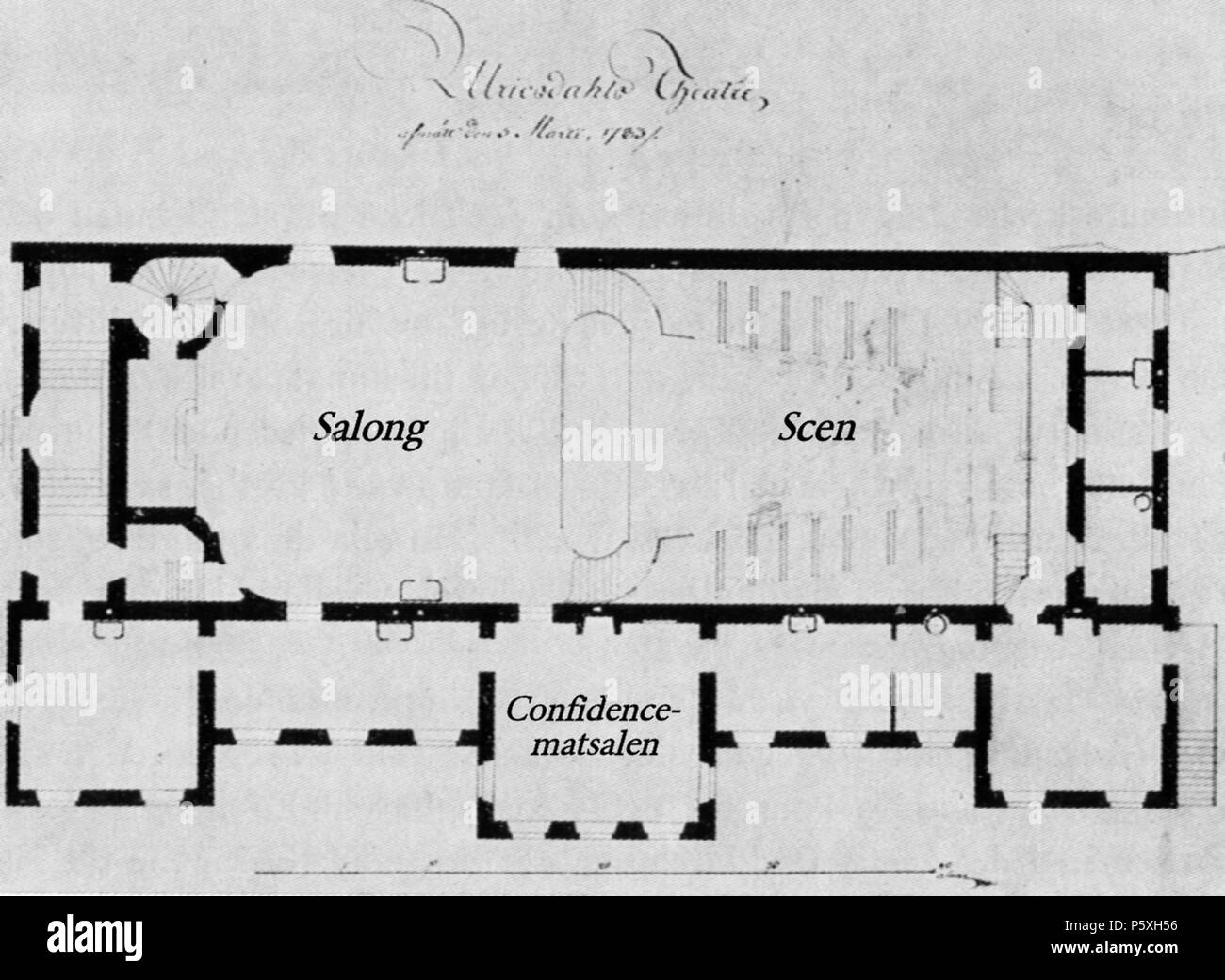 N/A. Svenska : jusqu'Planritning «drottningholm Ulriksdals Confidencen" . 1783. Carl Fredrik Adelcrantz Confidencen 374 ritning 1783 Ulriksdal Banque D'Images