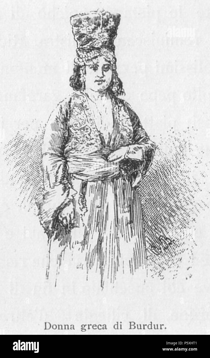 376 Constantinople(1878)-femme grecque de burdur Banque D'Images