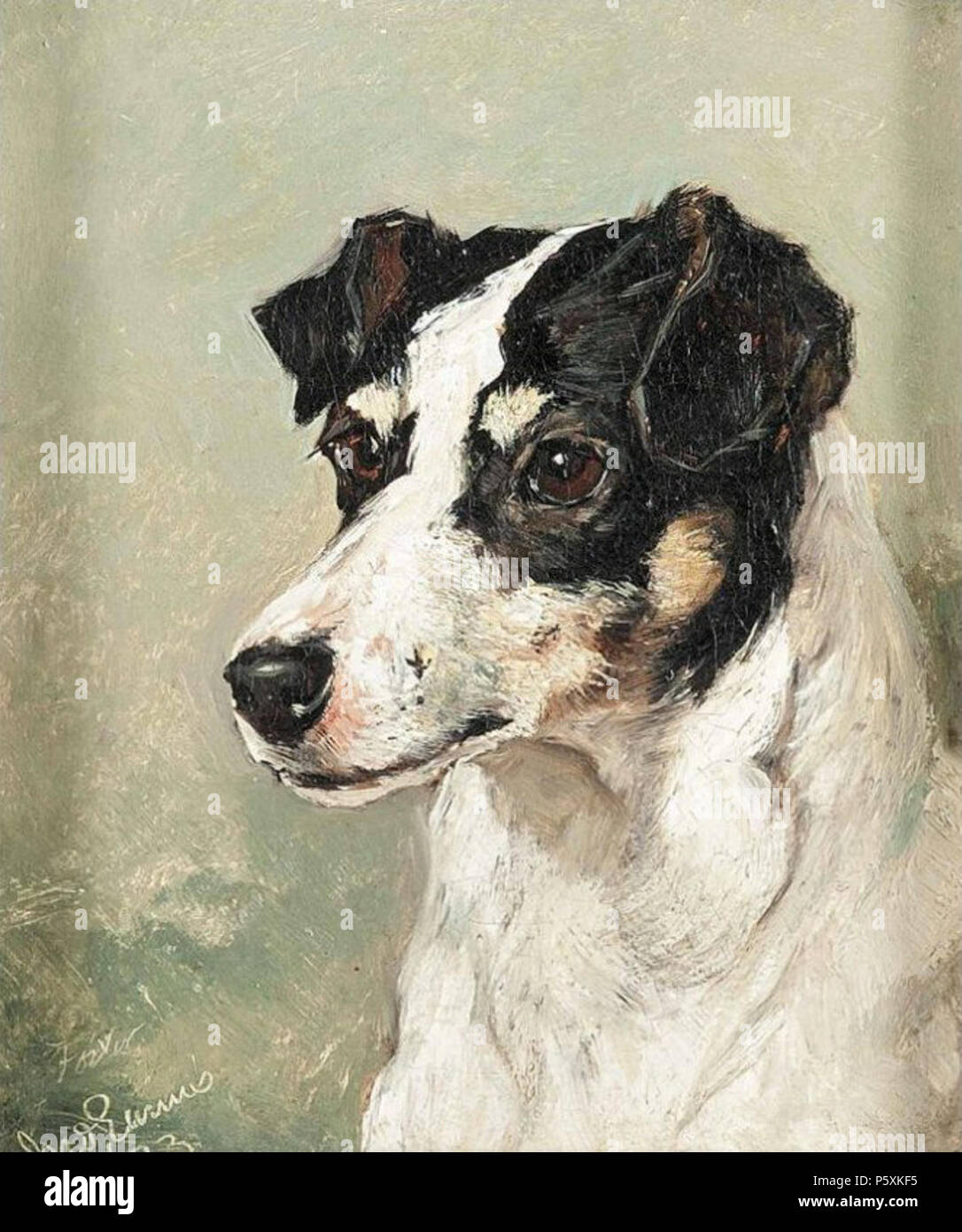 N/A. English : Jack Russel par John Emms, 1873, huile sur toile, 10,25 x 8,75 in. 1873. John Emms 508 Jack Russel par John Emms, 1873 Banque D'Images