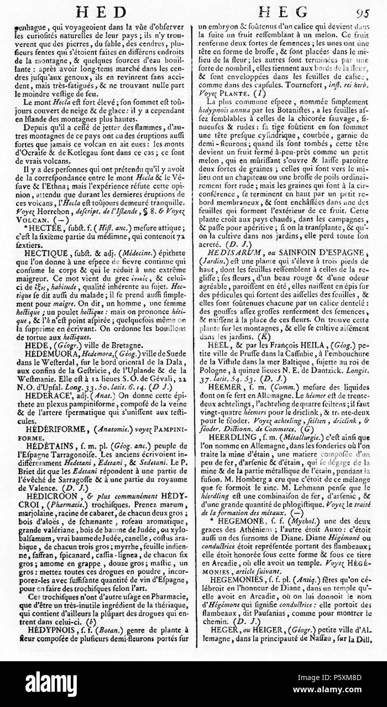 N/A. English : encyclopédie, ou Dictionnaire raisonné des sciences, des arts et des métiers, volume 8. à partir de 1751 jusqu'à 1772. Denis Diderot et Jean Le Rond d'Alembert. 510 ENC 8-0095 Banque D'Images