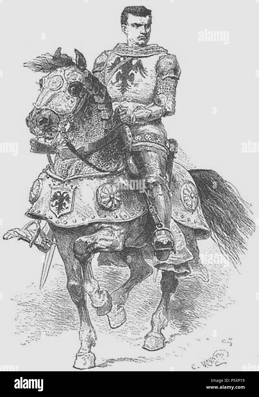 N/A. English : 'Gravure Bertrand du Guesclin' par Alphonse de Neuville (1894). 1894. Alphonse-Marie-Adolphe de Neuville 482 Du Guesclin neuville Banque D'Images