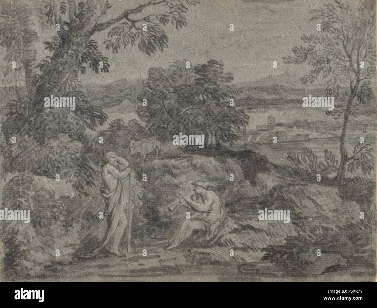 N/A. Anglais : Paysage avec du Mercure et Argus par Pinturicchio, noir et blanc les craies sur papier vergé bleu, 8 x 9/16 11 1/16 in. (21,75 cm x 28,1 cm), Crocker Art Museum . Bihzad 485 Paysage avec Mercure et Argus par Pinturicchio, chalk Banque D'Images N/A. Anglais : Paysage avec du Mercure et Argus par Pinturicchio, noir et blanc les craies sur papier vergé bleu, 8 x 9/16 11 1/16 in. (21,75 cm x 28,1 cm), Crocker Art Museum . Bihzad 485 Paysage avec Mercure et Argus par Pinturicchio, chalk Banque D'Images